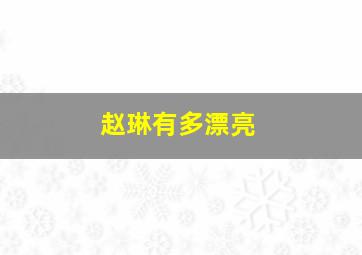 赵琳有多漂亮