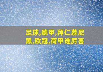 足球,德甲,拜仁慕尼黑,欧冠,荷甲谁厉害