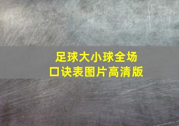 足球大小球全场口诀表图片高清版