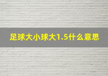 足球大小球大1.5什么意思