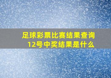 足球彩票比赛结果查询12号中奖结果是什么