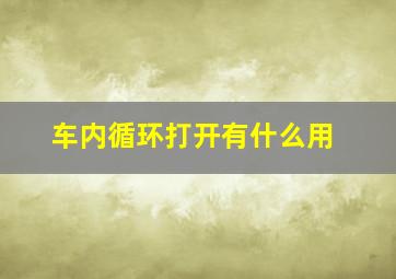 车内循环打开有什么用