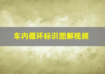 车内循环标识图解视频