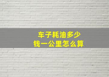 车子耗油多少钱一公里怎么算