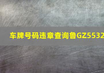 车牌号码违章查询鲁GZ5532