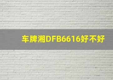 车牌湘DFB6616好不好