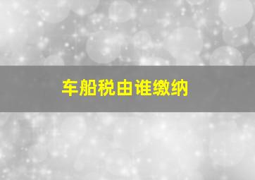 车船税由谁缴纳