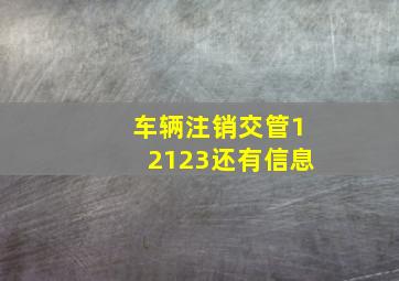 车辆注销交管12123还有信息