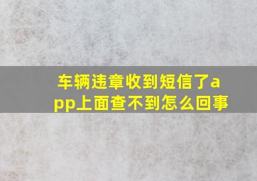 车辆违章收到短信了app上面查不到怎么回事