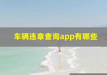 车辆违章查询app有哪些