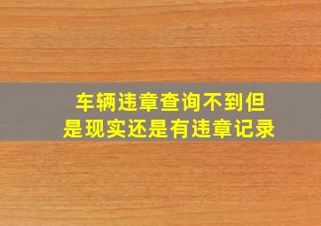 车辆违章查询不到但是现实还是有违章记录