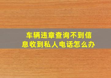 车辆违章查询不到信息收到私人电话怎么办