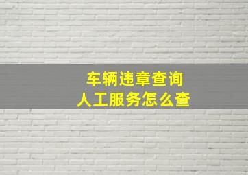 车辆违章查询人工服务怎么查