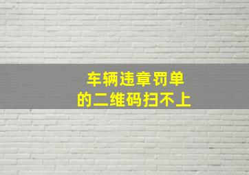 车辆违章罚单的二维码扫不上