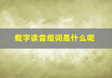 载字读音组词是什么呢