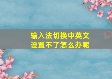 输入法切换中英文设置不了怎么办呢