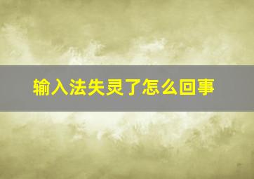 输入法失灵了怎么回事