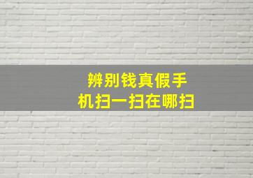 辨别钱真假手机扫一扫在哪扫