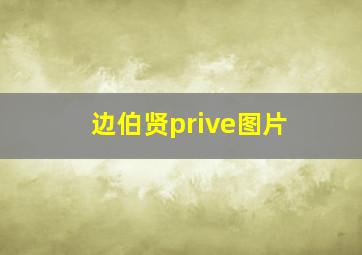 边伯贤prive图片