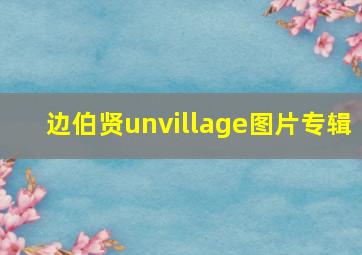 边伯贤unvillage图片专辑