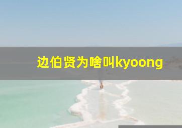 边伯贤为啥叫kyoong