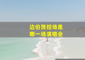 边伯贤控场是哪一场演唱会