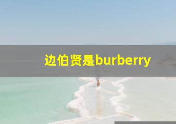 边伯贤是burberry