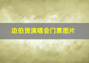 边伯贤演唱会门票图片