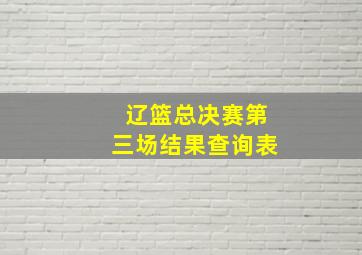 辽篮总决赛第三场结果查询表