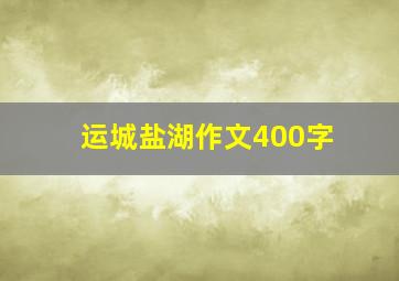 运城盐湖作文400字