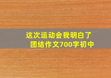 这次运动会我明白了团结作文700字初中