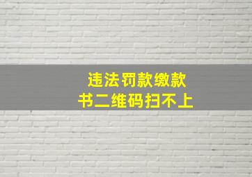 违法罚款缴款书二维码扫不上