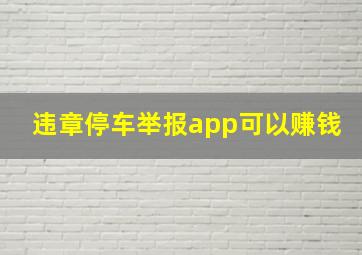 违章停车举报app可以赚钱