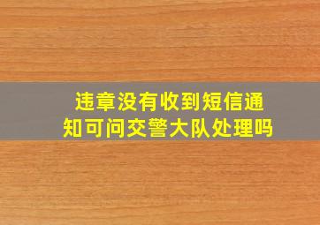 违章没有收到短信通知可问交警大队处理吗