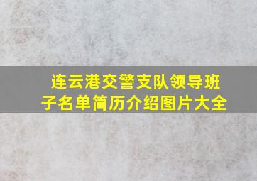 连云港交警支队领导班子名单简历介绍图片大全