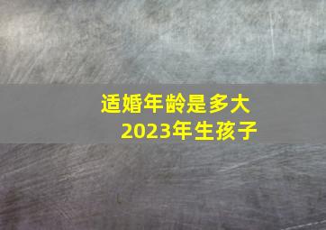 适婚年龄是多大2023年生孩子