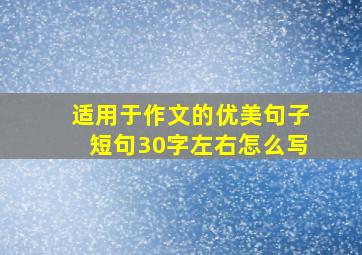 适用于作文的优美句子短句30字左右怎么写