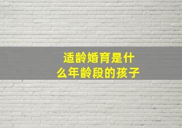 适龄婚育是什么年龄段的孩子