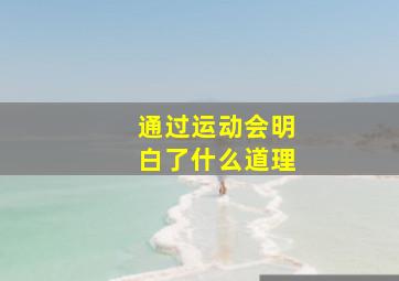 通过运动会明白了什么道理