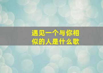 遇见一个与你相似的人是什么歌