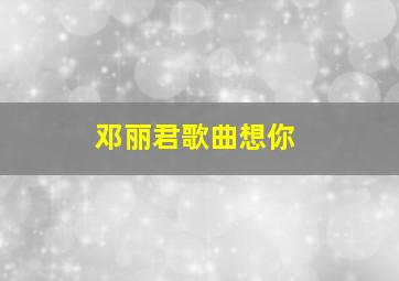 邓丽君歌曲想你