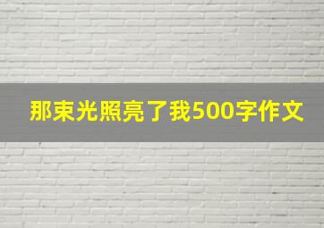 那束光照亮了我500字作文