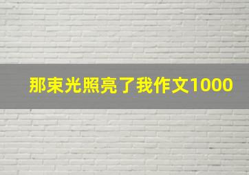 那束光照亮了我作文1000