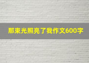 那束光照亮了我作文600字