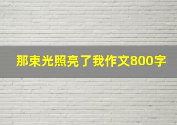 那束光照亮了我作文800字