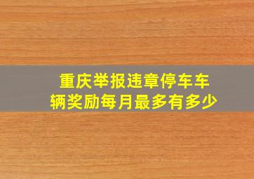 重庆举报违章停车车辆奖励每月最多有多少