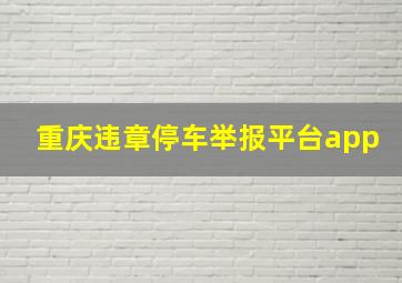 重庆违章停车举报平台app