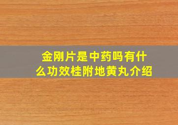 金刚片是中药吗有什么功效桂附地黄丸介绍