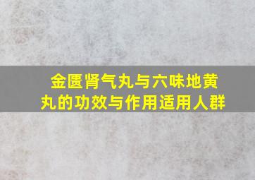 金匮肾气丸与六味地黄丸的功效与作用适用人群