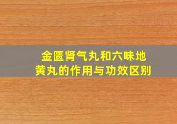 金匮肾气丸和六味地黄丸的作用与功效区别